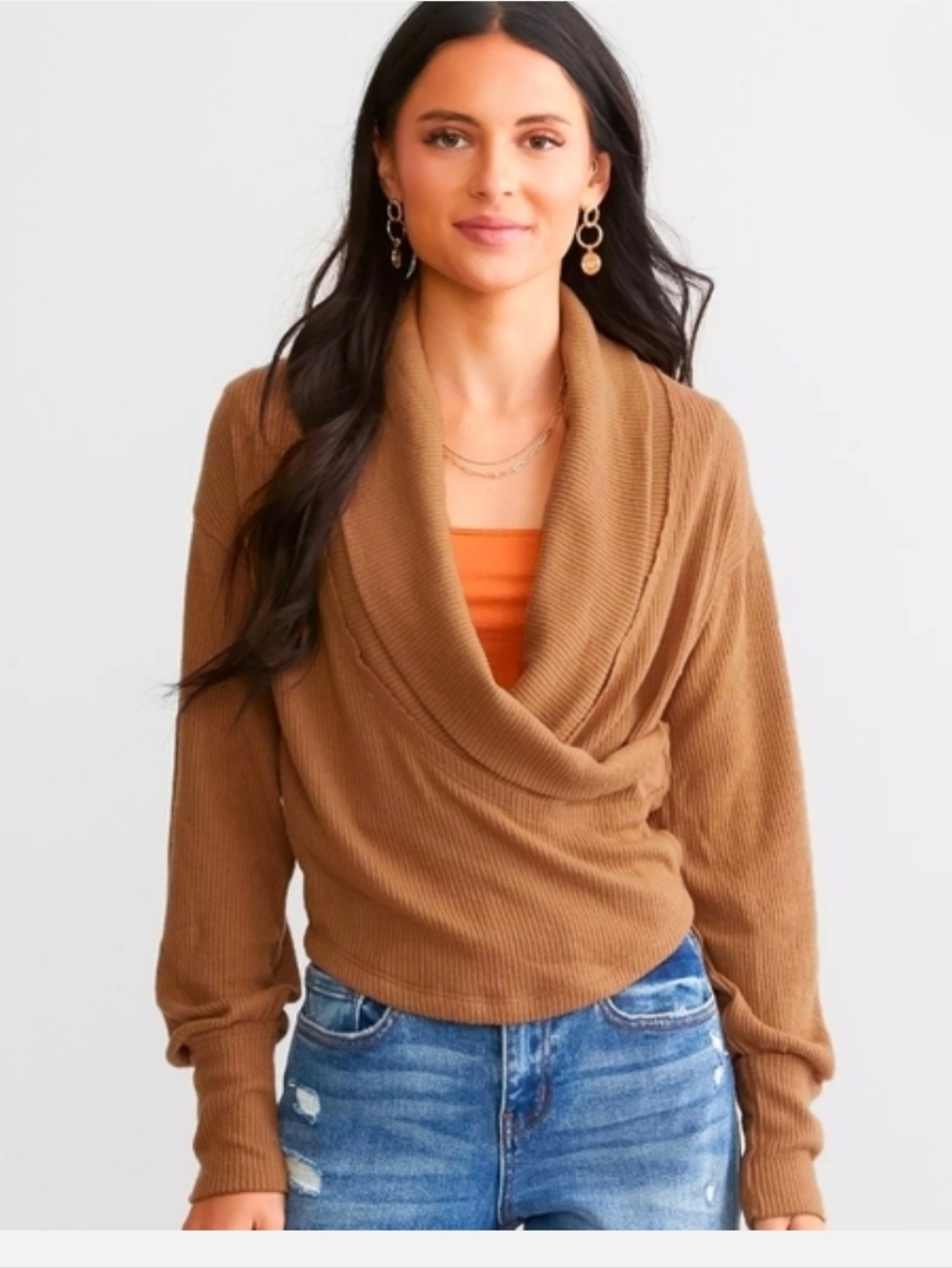 Free People Hold Me Close Top ~ Tobacco Brown ~ XS NWT MSRP $68